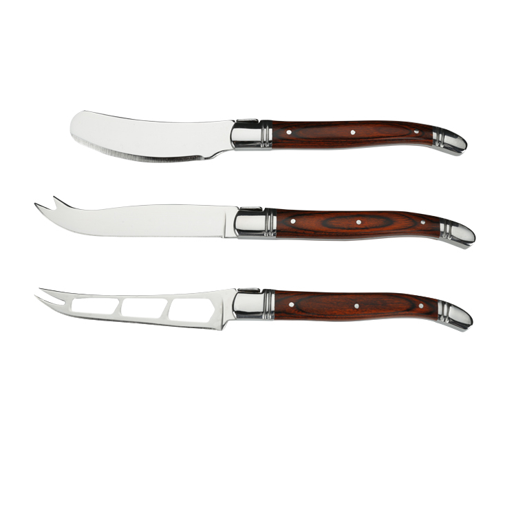 Laguiole Stainless steel Material and Eco-Friendly Feature cheese knife set kitchen accessories with wooden handle