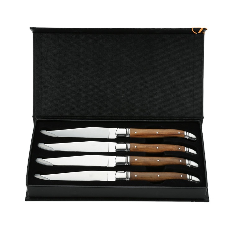 2021 the newest Steak knives and cutlery with a Confortable olivewood grip