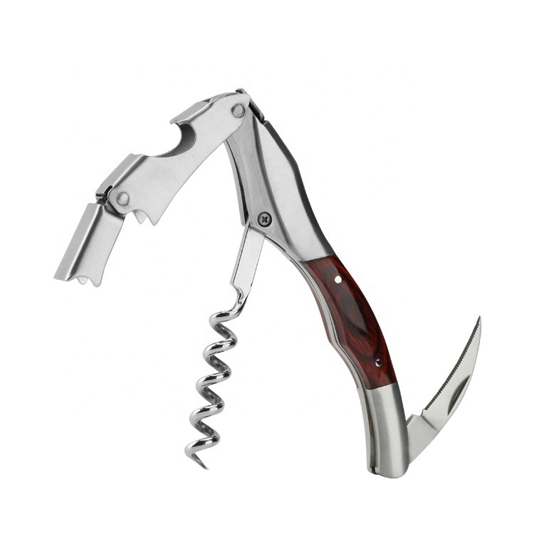 Wine Enthusiast Vine Line Double-Hinged Waiter\'s Corkscrew in Stainless Steel