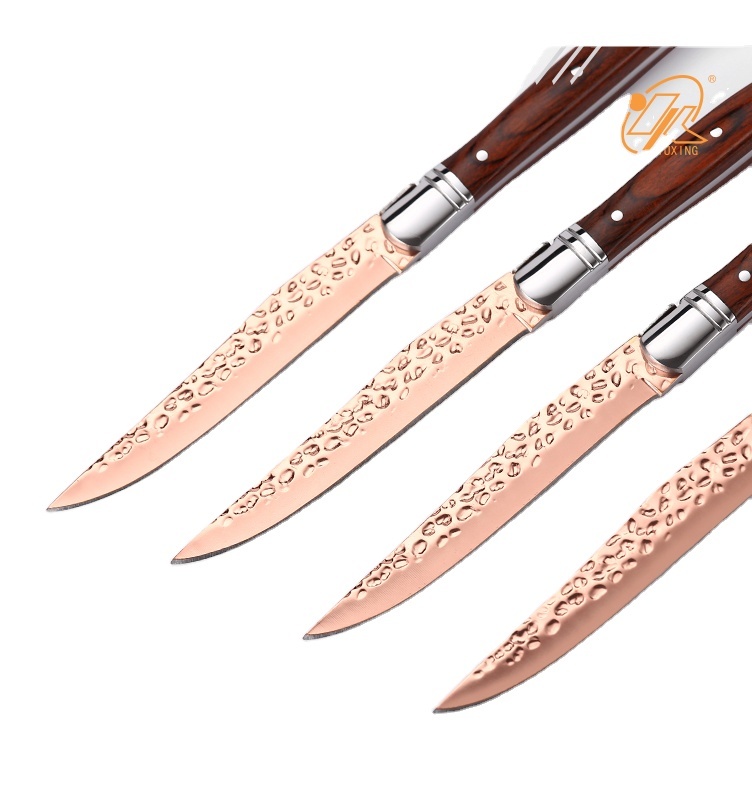 Pakkawood Handle Cutting Blade 420 Stainless Steel Bee Laguiole Steak Knife Set
