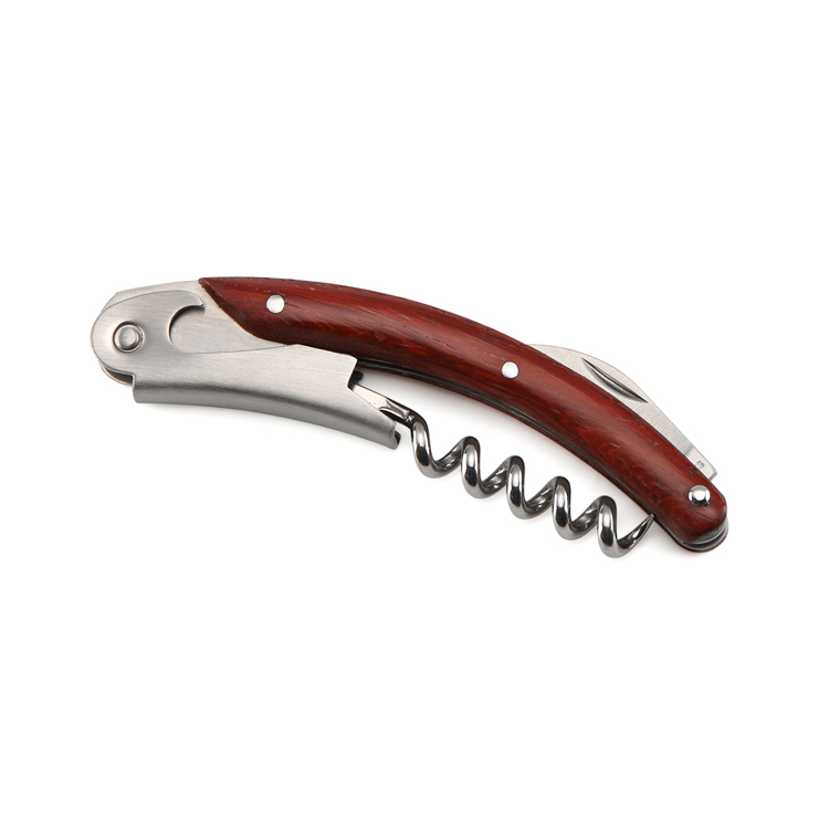 Durable & Fashionable rose wood Handle Wine Opener Multi-funation Corkscrew with Beer Bottle Opener & Foil Cutter