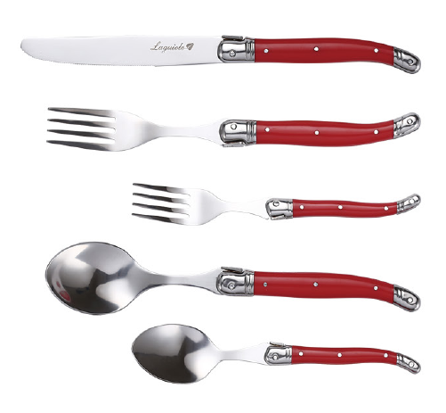 High Grade Stainless Steel Dinnerware Spoon Fork and Knife Sset Stainless Steel Cutlery Set With Plastic Handle