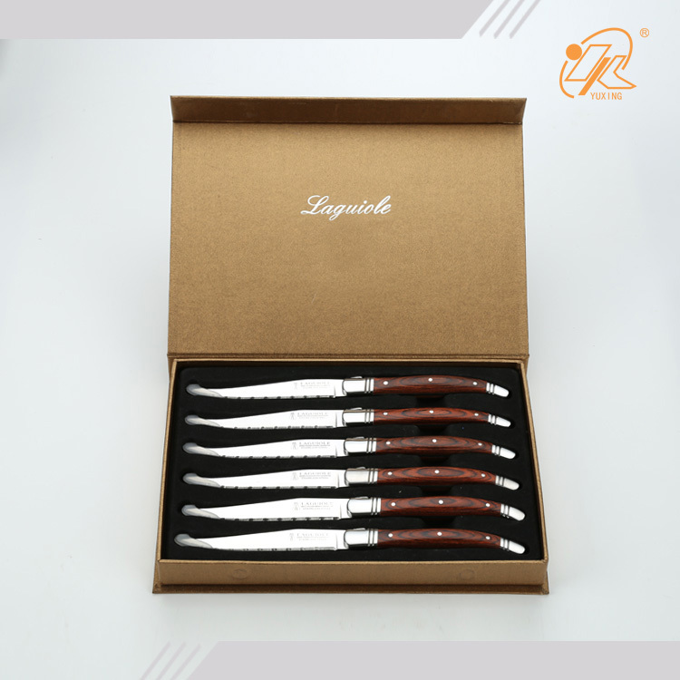 Eco-Friendly Feature Flatware Sets metal steak knife kitchen accessories wooden handle cutlery set