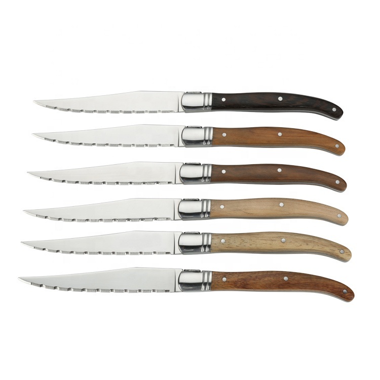 6 pcs Wooden Handle Stainless Steel Kitchen Steak Knife set