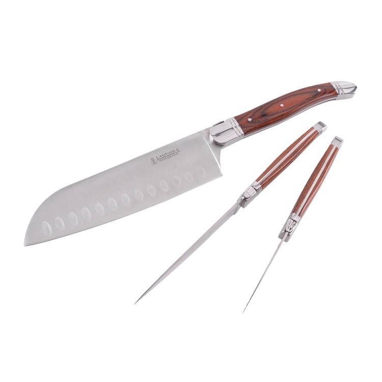 Wooden handle stainless steel kitchen knife set