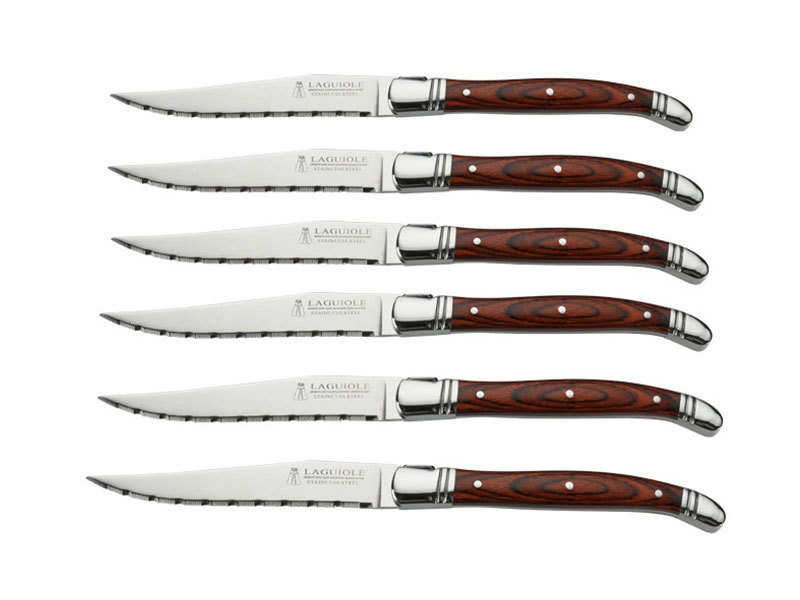 Steak knife with pakka wood handle CH014
